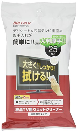 バッファロー iBUFFALO 液晶テレビ用ウェットクリーナー大判サイズ25枚入り BSTV14CWP25