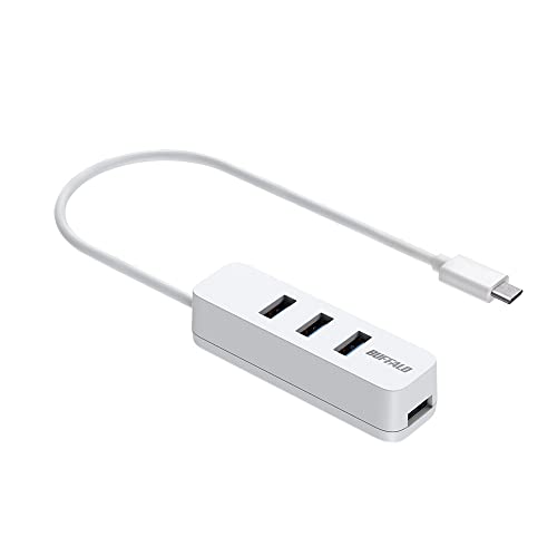 樂天商城 - バッファロー USB-C 3.2Gen1バスパワー上挿しハブ 磁石付 ホワイト BSH4U325C1WH