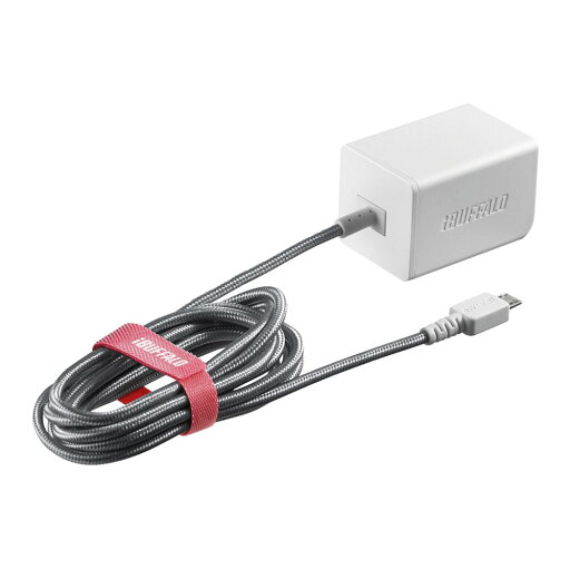 iBUFFALO USB充電器 2.4A急速 microUSB1.8m 高耐久ファブリックケーブル BSMPA2401BC1WH ホワイト iBUFFALO USB充電器 2.4A急速 microUSB1.8m 高耐久ファブリックケーブル BSMPA2401BC1WH ホワイト