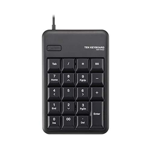 テンキー・ブラック Mサイズ TK-TCM011BK・・Style:テンキーPatternName:単品・ノートパソコンでの使用に最適な、スタンダードなUSBテンキーボードです。・Excelでの作業に便利な[Tab]キーと、数字の入力に便利な[00]キーを装備しています。・大きなキーで入力効率が向上します。・「NumLock」問題をハードウェアで解決しており、対策ソフトのインストールは不要です。・NumLockのオン/オフの状態がひと目でわかるLEDランプを装備しています。説明 ■ノートパソコンでの使用に最適な、スタンダードなUSBテンキーボードです。 ■Excelでの作業に便利な[Tab]キーと、数字の入力に便利な[00]キーを装備しています。 ■大きなキーで入力効率が向上します。 ■「NumLock」問題をハードウェアで解決しており、対策ソフトのインストールは不要です。 ■NumLockのオン/オフの状態がひと目でわかるLEDランプを装備しています。 ■USB接続なので、パソコンの電源がオンの状態でも抜き差しが可能です。 ■専用ドライバなどのインストール作業が不要で、パソコンのUSBポートに接続するだけですぐに使えます。 ■最大1000万回のキーストロークに耐える丈夫なキーを採用しています。 ■インターフェイス:USB ■コネクタ形状:USB[A] ■対応機種:USBインターフェイスを装備したWindowsパソコン ■対応OS:Windows 10、Windows 8~8.1、Windows RT~RT8.1、Windows 7(SP1)、Windows Vista(SP2)、Windows XP(SP3) ■カラー:ブラック ■キータイプ:メンブレン ■キー配列:20キー ■キーピッチ:19mm ■キーストローク:2.3mm ■電源方式:USBバスパワー ■ケーブル長:0.5m ■外形寸法:幅90×奥行140×高さ23.5mm(ケーブル除く) ■質量:約110g ■保証期間:6カ月