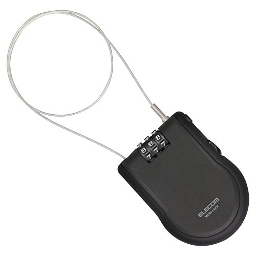 エレコム ワイヤーロック 巻き取り式 ダイヤルロック 1.2m ブラック ESL-ECWR004BK