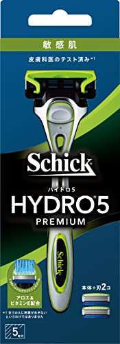 Schick(シック) ハイドロ5プレミアム 敏感肌 ホルダー(刃付き+替刃1コ) 髭剃り カミソリ シルバー
