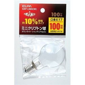 エルパ (ELPA) ミニクリプトン球 電球 照明 E17 100V 90W ホワイト GKP-L90H(W)