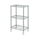 ドウシシャ ルミナス カラーラック グレー 3段 幅45 スリム オシャレでかわいい スチールラック 棚 収納 全体耐荷重90kg キャスター付