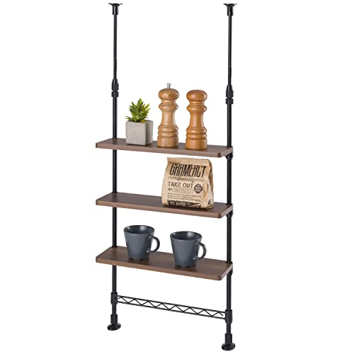 ドウシシャ 3段 突っ張り 調味料ラック スパイスラック 卓上ミニラック 黒 ブラック 幅35x奥行13x高さ7..