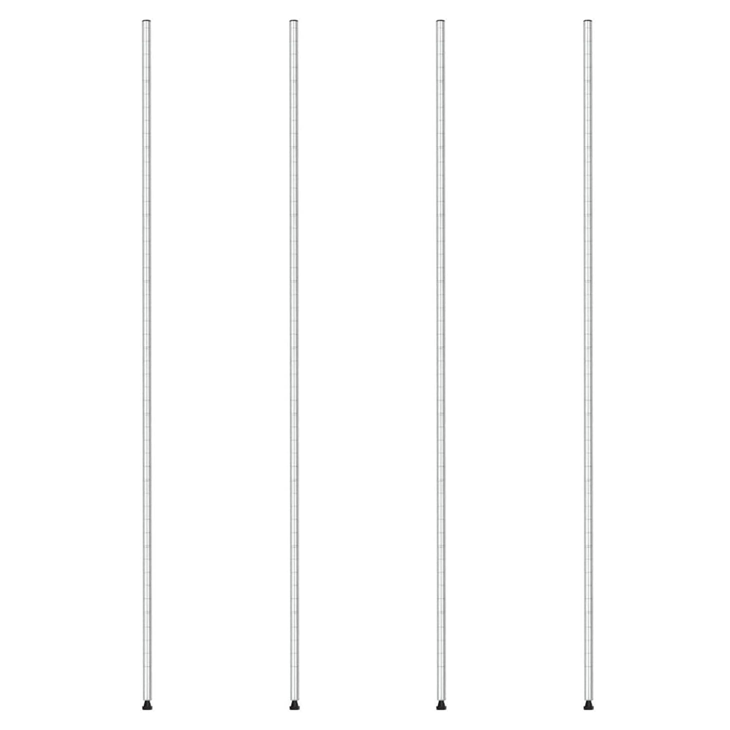 ドウシシャ ルミナス スチールラックパーツ 基本ポール 支柱 高さ151.5cm 4本セット ポール径19mm アジ..