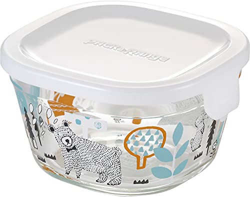 iwaki(イワキ) 耐熱ガラス 密閉容器 シンジカトウ 森の中で 角型 200ml B3200-SNE