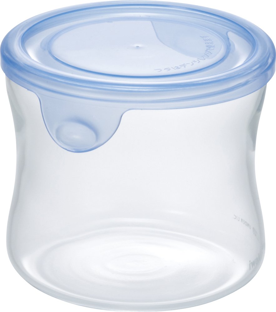 iwaki(イワキ) 耐熱ガラス 保存容器 アクアブルー 丸型 SS 240ml パック&レンジ KBT7400-BLN