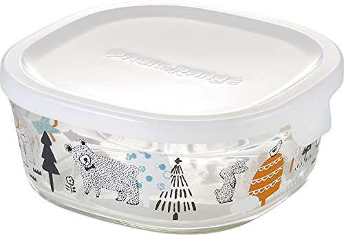 iwaki(イワキ) 耐熱ガラス 密閉容器 シンジカトウ 森の中で 角型 450ml B3240-SNE