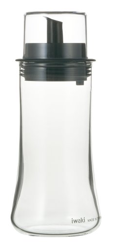 iwaki(イワキ) 耐熱ガラス 調味料入れ オイルボトル オイル差し ブラック M 160ml フタ付き KT5032-BKOのサムネイル