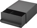 山崎実業(Yamazaki) 【 完成品 】 引き出し付き キッチン 家電下ラック ブラック 約W22.2×D27.5×H11.5cm(取っ手含