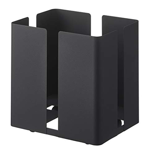 山崎実業(Yamazaki) キャスター付き ニューズラック ブラック 約W33×D26×H33.5cm タワー tower 新聞ス..