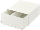 山崎実業(Yamazaki) 【 完成品 】 引き出し付き キッチン 家電下ラック ホワイト 約W22.2×D27.5×H11.5cm(取っ手含
