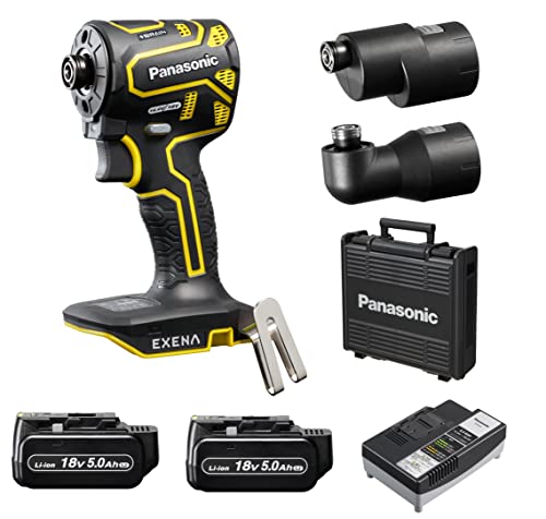 パナソニック 充電インパクトドライバー EXENA (18V 5.0Ah電池パック×2個/充電器/アタッチメント/プラ..