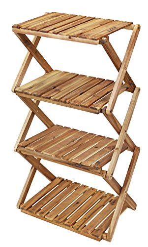 キャプテンスタッグ(CAPTAIN STAG) キャンプ ベランダ 収納棚 木製4段ラック MOVEラック W460mm 高さ2..