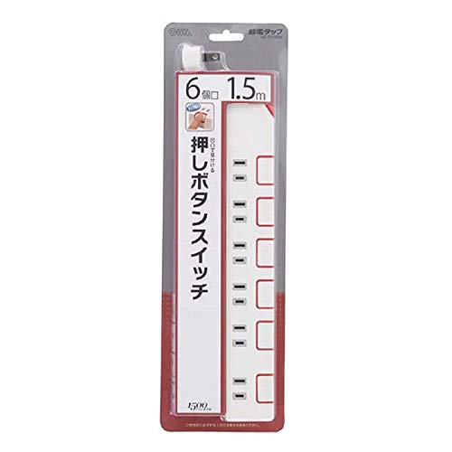 樂天商城 - オーム電機 6口1.5mタップPUSHSW HS-T1179W