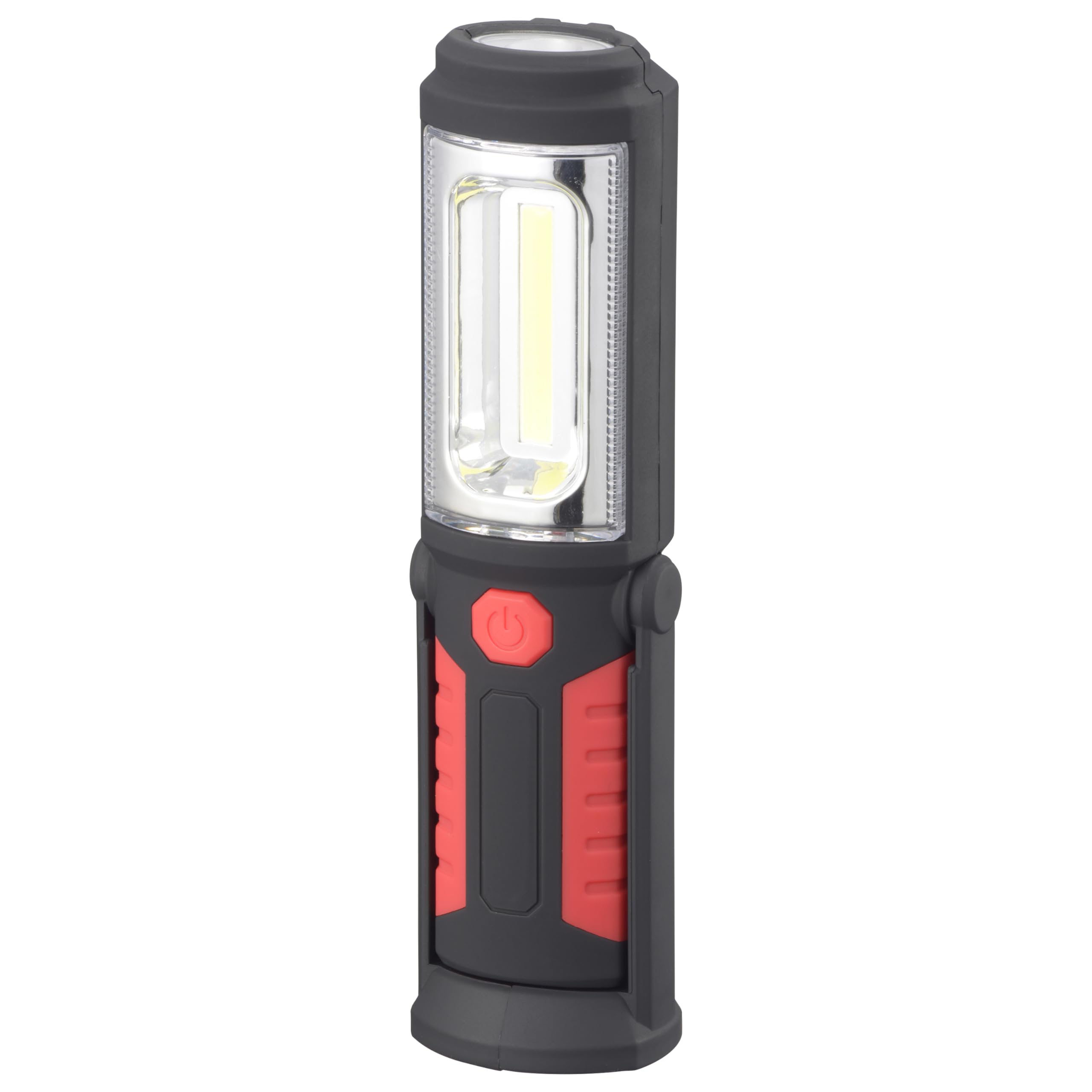 COB LED・レッド 200ルーメン SL-WR6C・【 特 長 】　◆底部マグネット、吊り下げフック付き　◆照射角度は約65°　◆連続点灯は約10時間　◆COB LED使用・【 仕 様 】　◆使用電源：単3形乾電池×3本　◆使用光源：LED×1灯（側部）、LED×1灯（端部）※交換不可/昼光色　◆全光束：約200ルーメン（側部）、約50ルーメン（端部）　◆照度（100cm）：約115ルクス（側部）、約58ルクス（端部）・◆連続使用時間：約10時間（側部）、約28時間（端部）　◆外形寸法：（約）幅56×高さ215×奥行47mm（フック収納時）　◆質量：約161g（乾電池別）　◆ケース素材：ABS説明 【 特 長 】 ● 底部マグネット、吊り下げフック付き ● 照射角度は約65° ● 連続点灯は約10時間 ● COB LED使用 【 仕 様 】 ■ 使用電源：単3形乾電池×3本 ■ 使用光源：LED×1灯（側部）、LED×1灯（端部）※交換不可/昼光色 ■ 全光束：約200ルーメン（側部）、約50ルーメン（端部） ■ 照度（100cm）：約115ルクス（側部）、約58ルクス（端部） ■ 連続使用時間：約10時間（側部）、約28時間（端部） ■ 外形寸法：（約）幅56×高さ215×奥行47mm（フック収納時） ■ 質量：約161g（乾電池別） ■ ケース素材：ABS