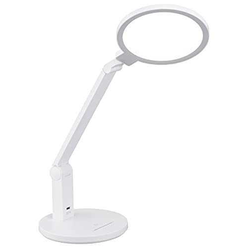 オーム電機 LEDデスクランプ（ブルーライト20%カット/7段階調光/MAX850lm/昼白色/ホワイト） DS-LS78-W