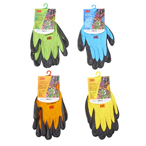 園芸用 3M コンフォートグリップ グローブ 4色セット 4双パック XLサイズ