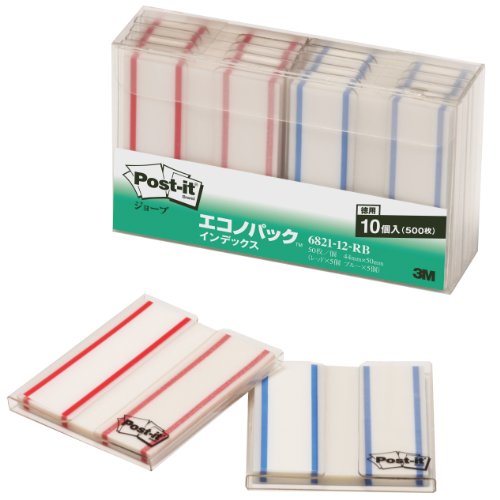e.レッド ブルー 44×50mm 50枚×各5冊・2色(レッド、ブルー) 44x50mm 22905007・・Style:e.レッド ブルー 44×50mm 50枚×各5冊・色:レッド、ブルー・サイズ:44x50mm・数量:50枚×5個×2色・インデックス用の記入スペースを設けたタイプです。・まとめ買いにおすすめの2色、50枚x5個パック。説明 ●ふせんサイズ:44mm×50mm。記入スペースが広く長めのタイトルも記入できる、大きめインデックスに適したサイズのポストイット付箋です。書類やカタログの分類に便利です。 ●くり返し貼ったりはがしたりでき、相手をいためません。 ●丈夫で破れにくい、フィルム素材のポストイット製品で、長期間でもキレイに保存できます。のりの部分が透明なので下の文字や画像を隠しません。コピーをする時に紙のふせんのようにいちいちはがす手間がはぶけます。文字を書き込むこともでき、細かな分類、数多くの見出しが必要な時に活躍します。 ●1枚ずつ連続して取り出せるポップアップ式です。 ●50枚x10パッド。 ●たっぷり入ってお買い得。オフィスでの買い置きにおすすめです。 ●色分けにも便利な混色タイプ。 ●色:レッド、ブルー ●ケースと箱には再生PETを使用。 ●ベースフィルムに再生PET50%以上使用。グリーン購入法適合。 ●GPNエコ商品ねっと掲載。 ●保管に便利な透明ケース入り。