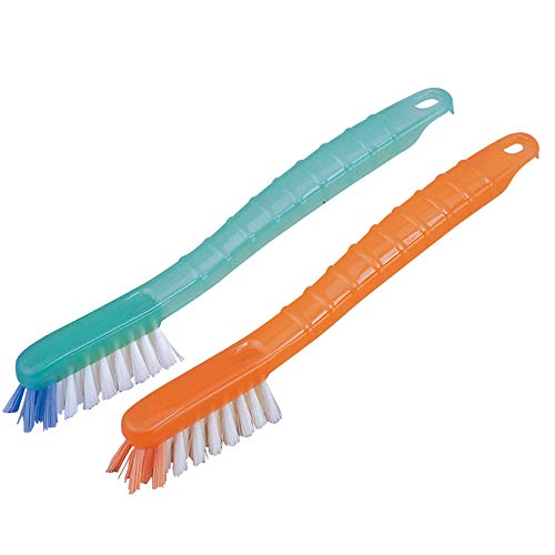 アズマ ブラシ いろいろ使えるゴシゴシブラシ・2色組 2.7×4×22cm 家中の汚れをゴシゴシ落とせる丈夫なブラシ