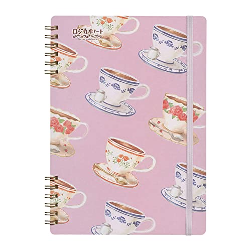 ナカバヤシ スイングロジカルWリングノート 古川紙工/オトメ時間 A5/方眼5mm/80枚 ティータイム NW-A521-4