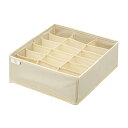 天馬 収納ボックス 布製 Fits ファブリックシリーズ せいとんボックス LL (仕切り18マス) アイボリー 約30×33×11cm