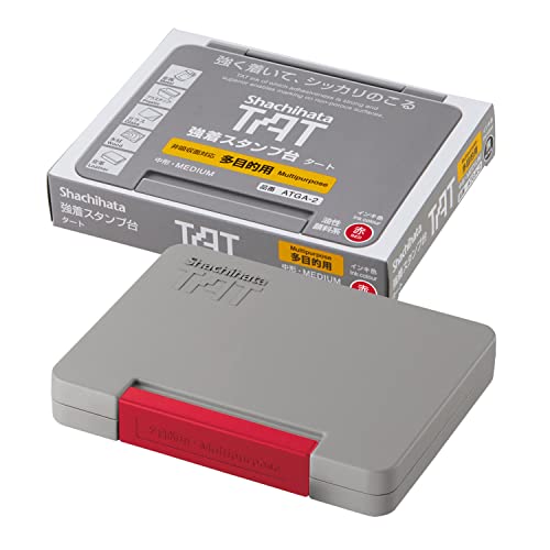 シャチハタ 強着 スタンプ台 TAT 多目的用 中型 赤 ATGA-2-R