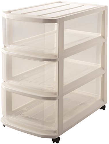 天馬 組立不要の完成品 キャスター付き押し入れ収納ケース フェミーネケース 66-3段 中身が見えやすい..