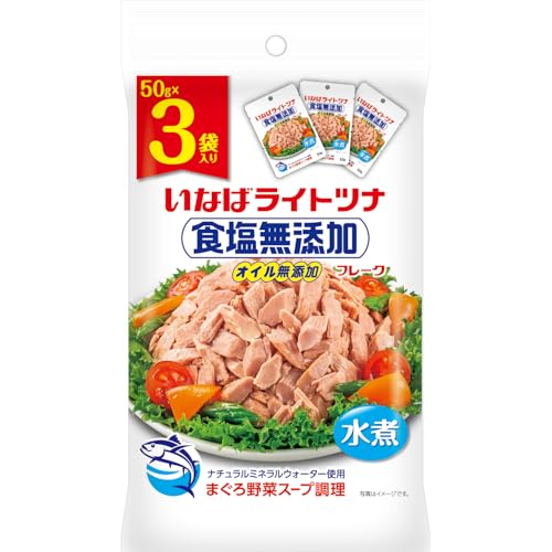 いなば ライトツナ食塩無添加オイル無添加3P ×4個