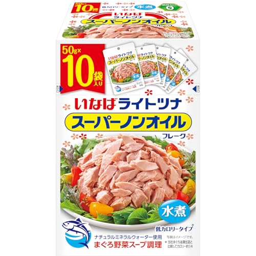 いなば食品 ライトツナスーパーノンオイル フレーク (50g×10袋) いなば食品 ライトツナスーパーノンオイル フレーク (50g×10袋)