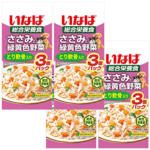 いなば ささみと緑黄色野菜 とり軟骨入り 60g×3袋 4個セット