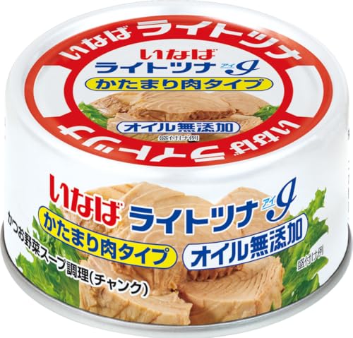 いなば食品 ライトツナアイチャンク オイル無添加かたまり肉タイプ 60g