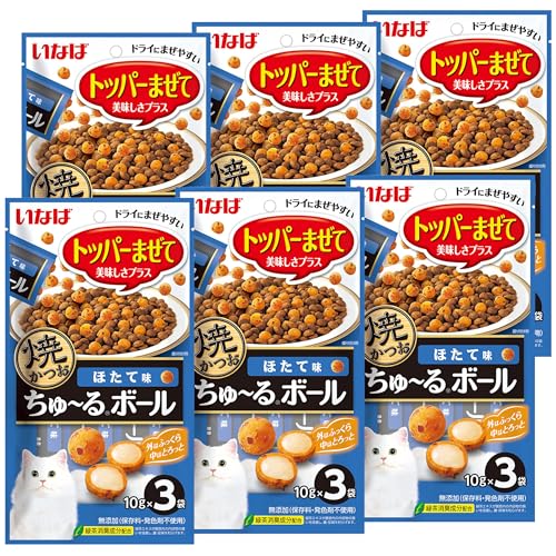 いなば 焼かつおちゅ〜るボール ほたて味 10g×3袋 6個セット ほたて 猫