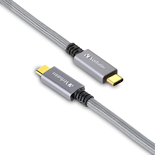 Verbatim バーベイタム 高耐久 USBケーブル 100cm Type-C to C USB3.2 Gen2x2 PD 100W ノートP