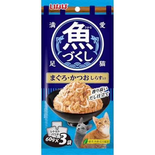 樂天商城 - いなば 魚づくし まぐろ・かつお しらす入り 60g×3袋入