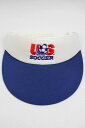 USED!!! US SOCCER / OFFICIAL SUN VISOR (90'S) (サンバイザー) / white×blue　　　ビンテージ　90年代　アメリカ　サッカー