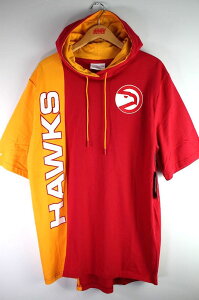 MITCHELL&NESS（ミッチェルアンドネス） / "ATLANTA HAWKS" (アトランタ・ホークス) 2-TONE HOODED Tee (ツートーンTシャツ) / red×yellow