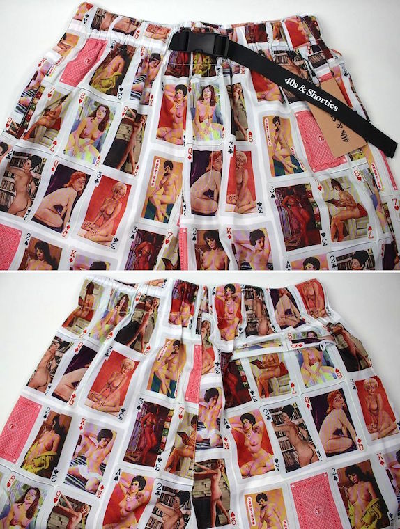 40S & SHORTIES (フォーティーズ・アンド・ショーティーズ) / "NUDIE CARDS" NYLON SHORTS (ナイロンショーツ) / white