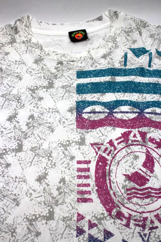 乐天商城 - USED!!! BEACH GEAR / ALLOVER PRINT Tee (90'S) / white