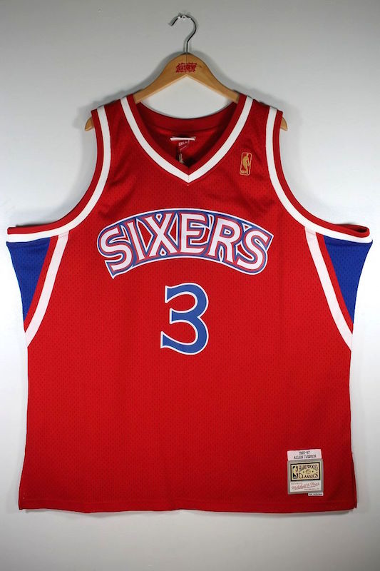 BIG SIZE!!! MITCHELL&NESS (ミッチェル・アンド・ネス) / "PHILADELPHIA 76ERS -IVERSON-" BASKET JERSEY / red×blue×white　　フィラデルフィア・セブンティシクサーズ　アイバーソン