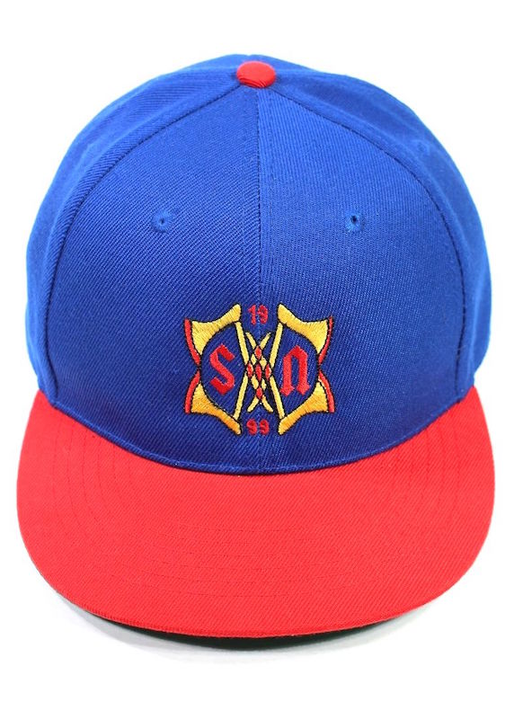 STUNNUTS (スタンナッツ) / "SN FLAG LOGO" 2TONE SNAPBACK CAP / blue×red