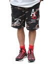 ACAPULCO GOLD (アカプルコゴールド) / WASHED CAMO SHORTS / black camo