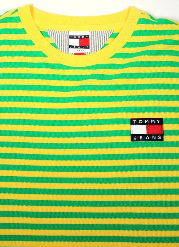 TOMMY HILFIGER (トミーヒルフィガー) / PIQUE STRIPE Tee / yellow×green