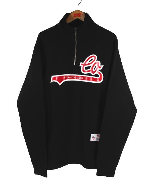 ACAPULCO GOLD / "LO" HALF-ZIP SWEAT / black