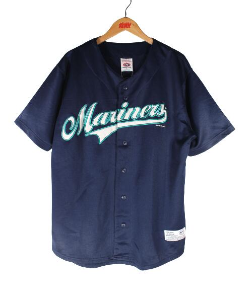 USED!!! TRUE FAN (トゥルーファン) / "SEATTLE MARINERS -ICHIRO-" BASEBALL SHIRTS (00'S) / navy