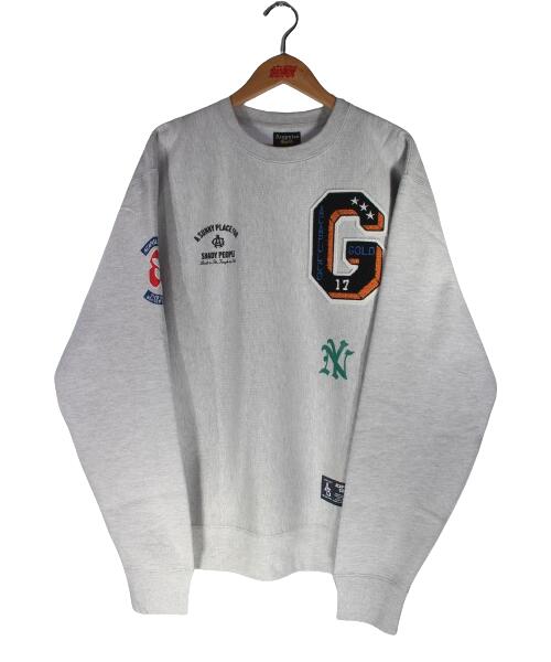 ACAPULCO GOLD / "APPLIQUE" CREWNECK SWEAT / heather grey