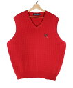 USED!!! POLO RALPH LAUREN GOLF / COTTON KNIT VEST (90'S) / red