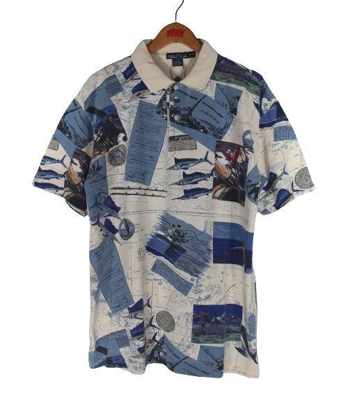 乐天商城 - USED!!! NAUTICA / ALLOVER PRINT POLO SHIRTS (90'S)