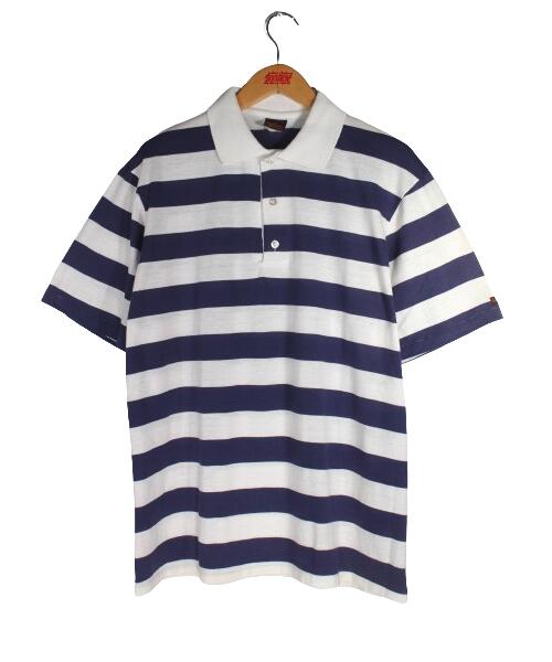 乐天商城 - USED!!! WRANGLER / LIGHT WEIGHT BORDER POLO SHIRTS (90'S) / navy×white